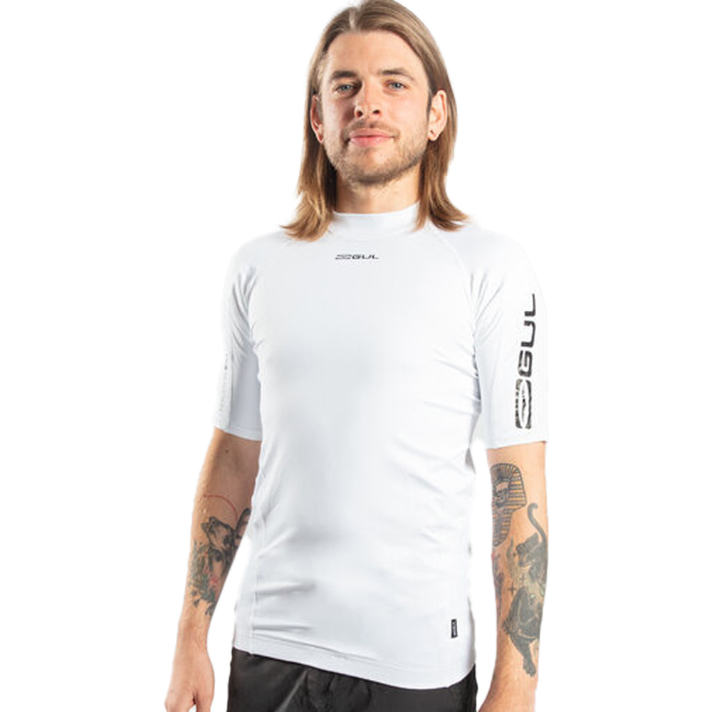 2025 Gul Mens Xola Short Sleeve Rash Vest RG0338-B9 - White